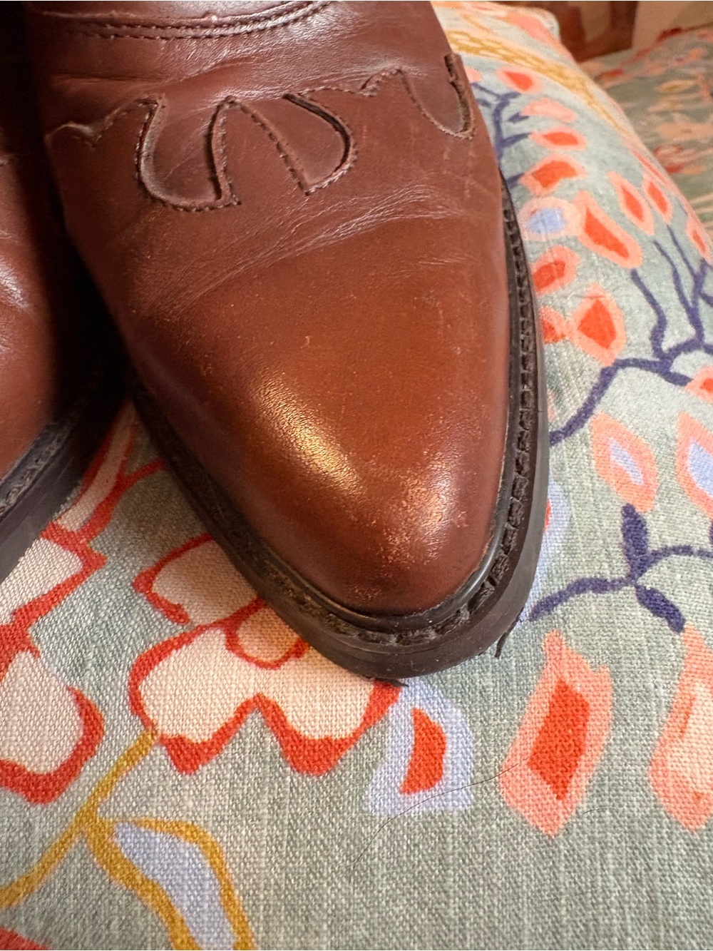 Vintage Greenwich Village Brown Western Ankle Booties Size 8 - Picture 6 of 7